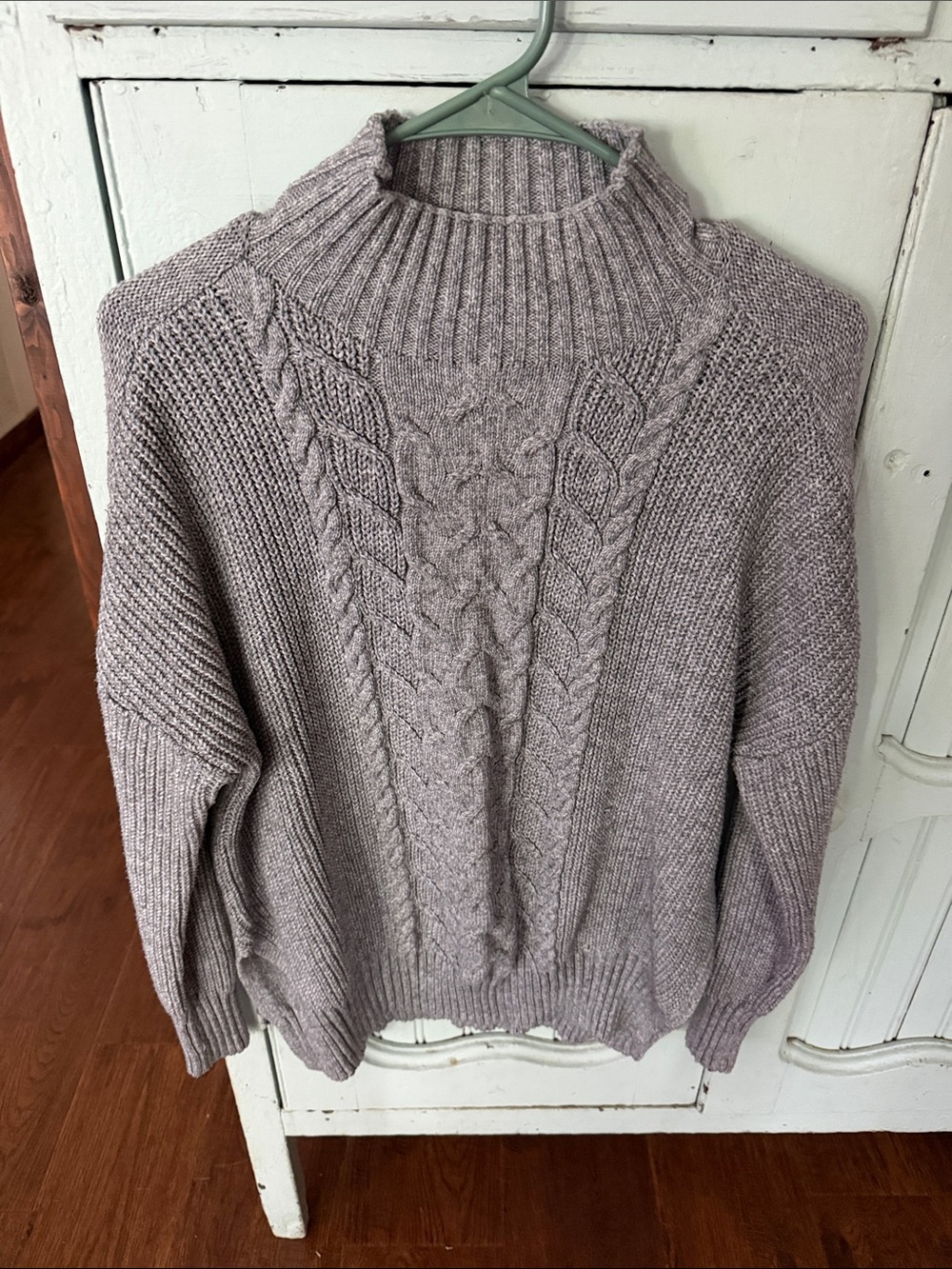 Maurices Grey Cable Knit Turtleneck Sweater